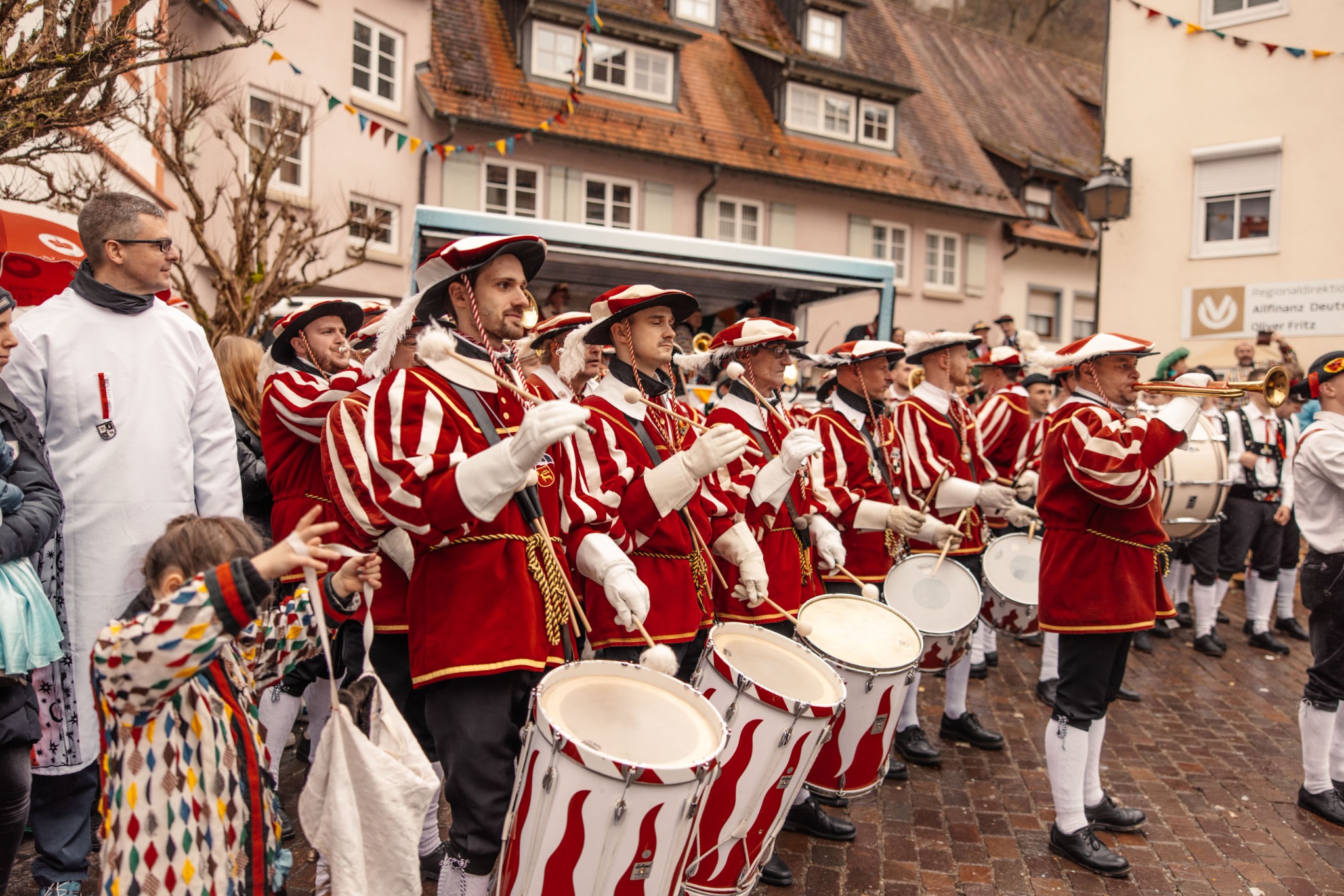 Mitglieder des Fanfarenzugs bei der Fasnet